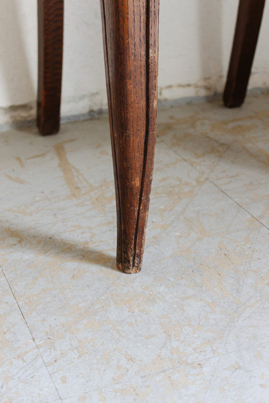 set of 6 floral carved art deco wood chairs