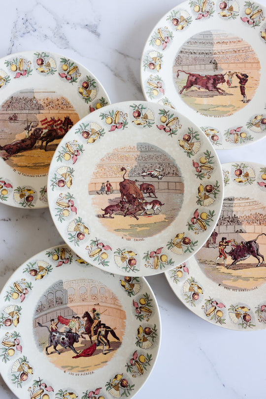 antique french sarreguemines "espagne" talking plate