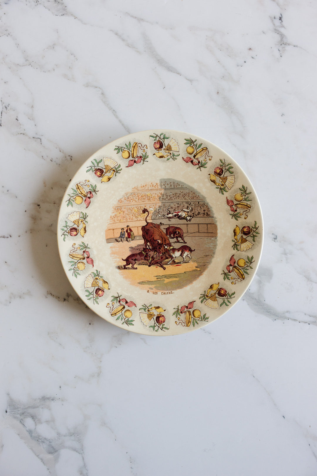 antique french sarreguemines "espagne" talking plate