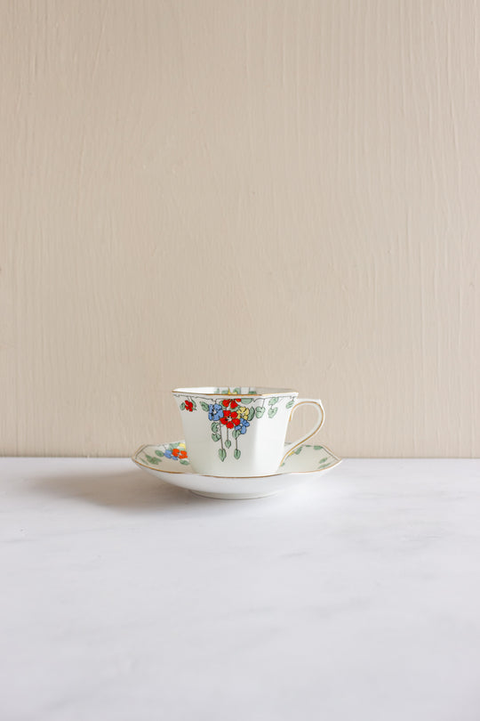 rare art deco hand painted teacup by royal doulton