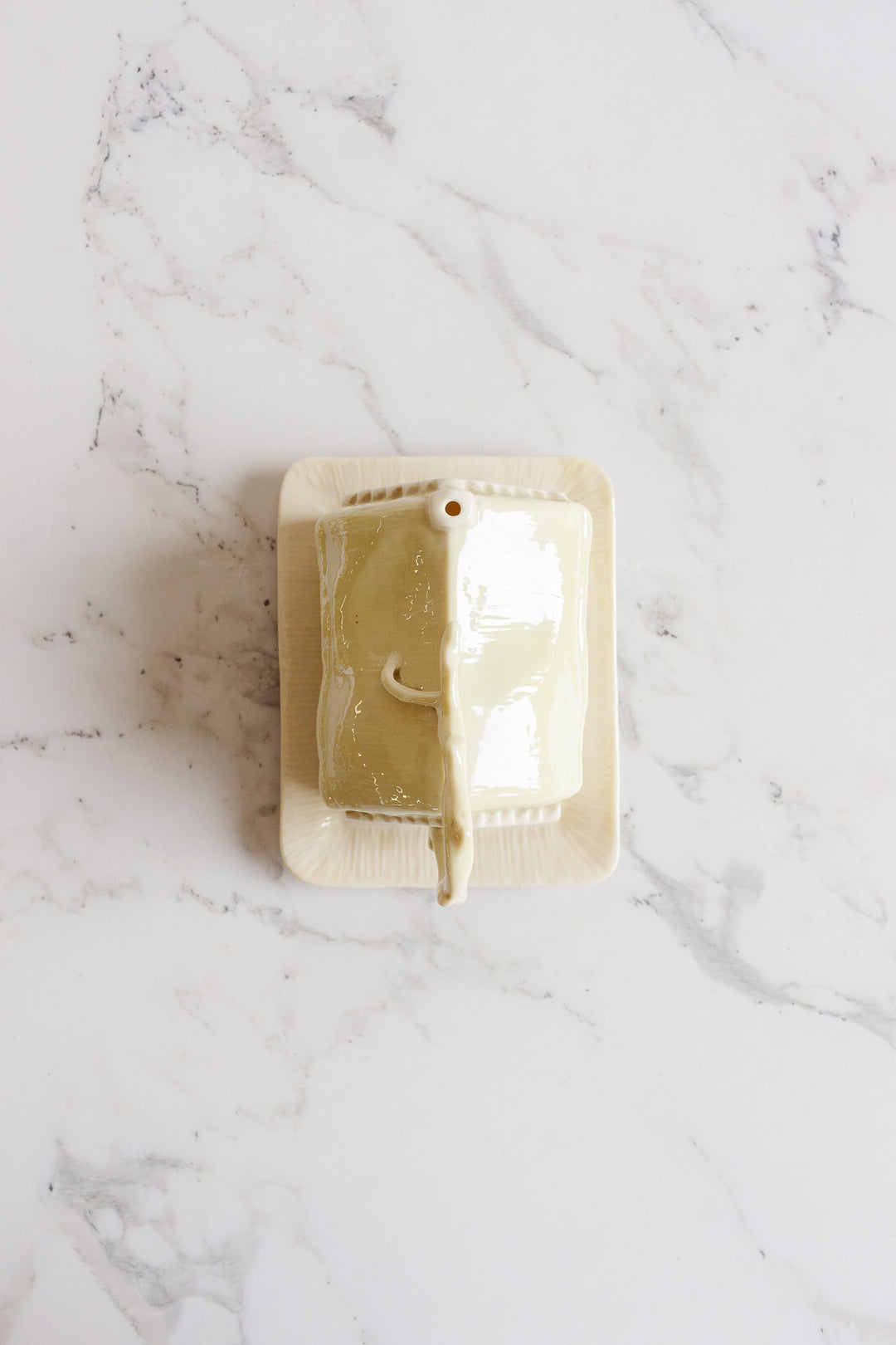 rare vintage belleek cottage covered butter dish