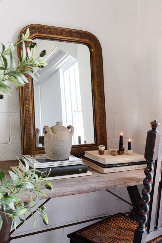 antique french louis philippe ornate gilt mirror