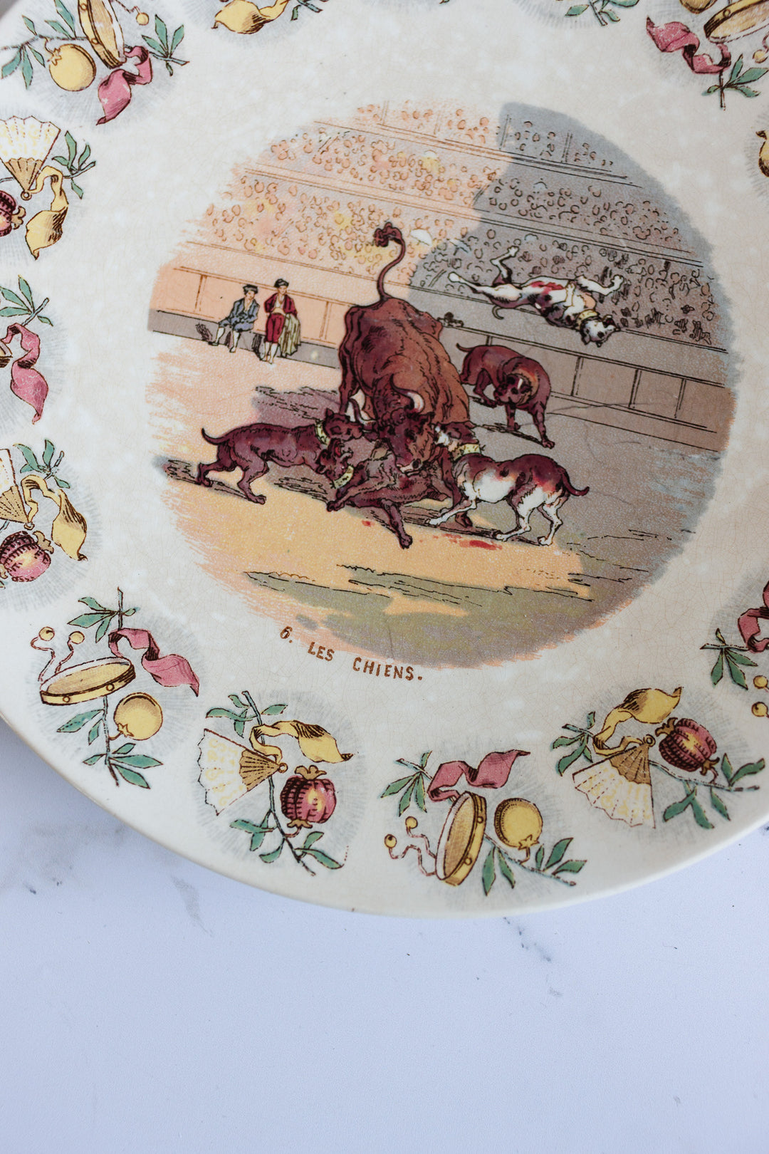 antique french sarreguemines "espagne" talking plate