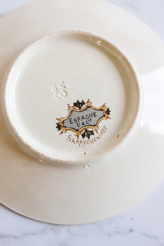 antique french sarreguemines "espagne" talking plate