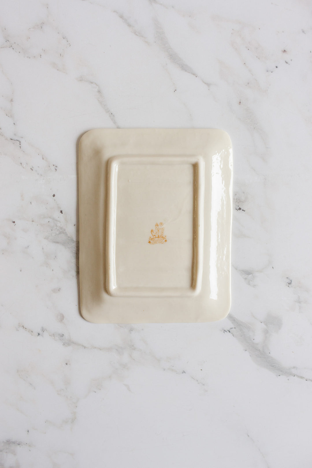 rare vintage belleek cottage covered butter dish