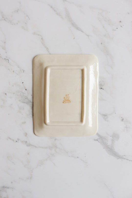 rare vintage belleek cottage covered butter dish