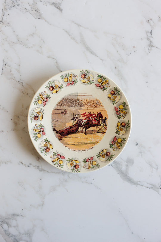 antique french sarreguemines "espagne" talking plate