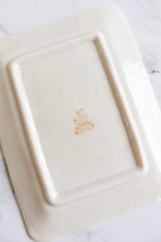 rare vintage belleek cottage covered butter dish