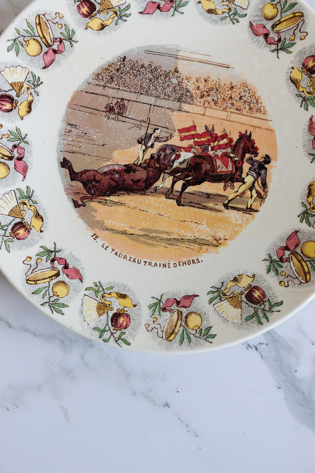 antique french sarreguemines "espagne" talking plate