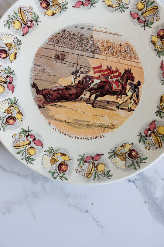 antique french sarreguemines "espagne" talking plate