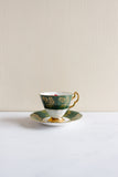 vintage adderley teacup forrest green rose teacup