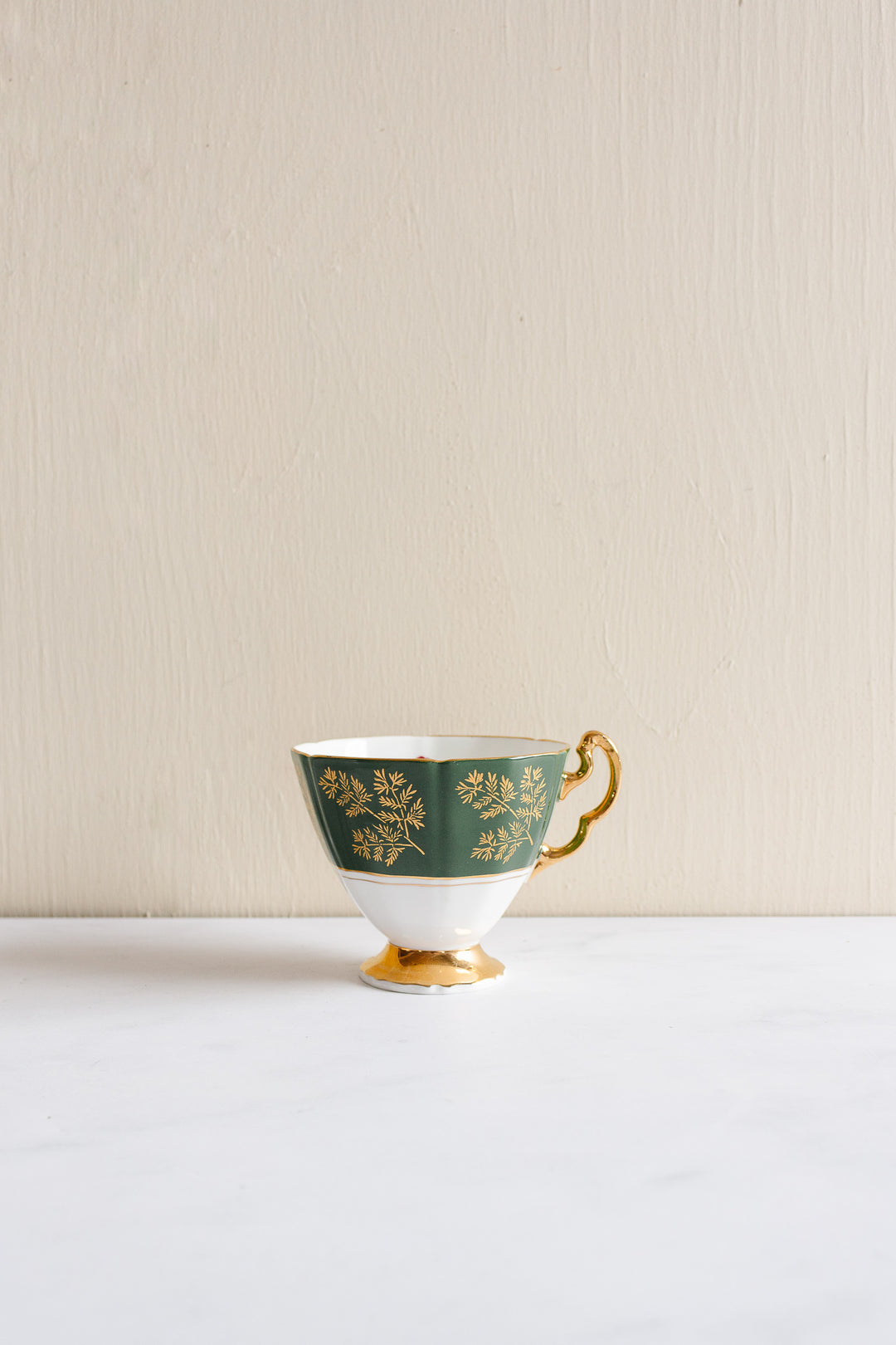 vintage adderley teacup forrest green rose teacup