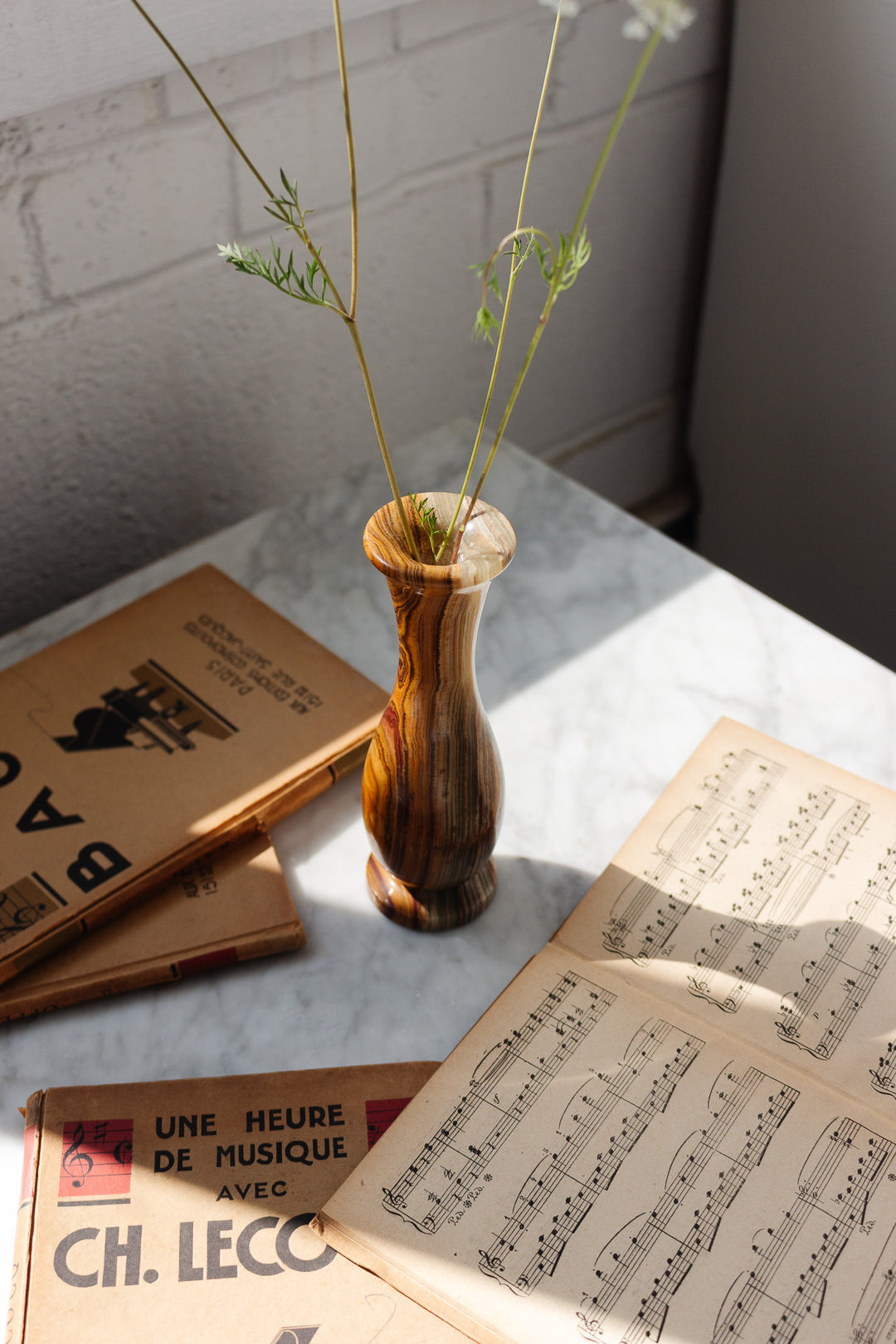 vintage french solid onyx vase