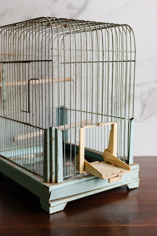 vintage french metal birdcage