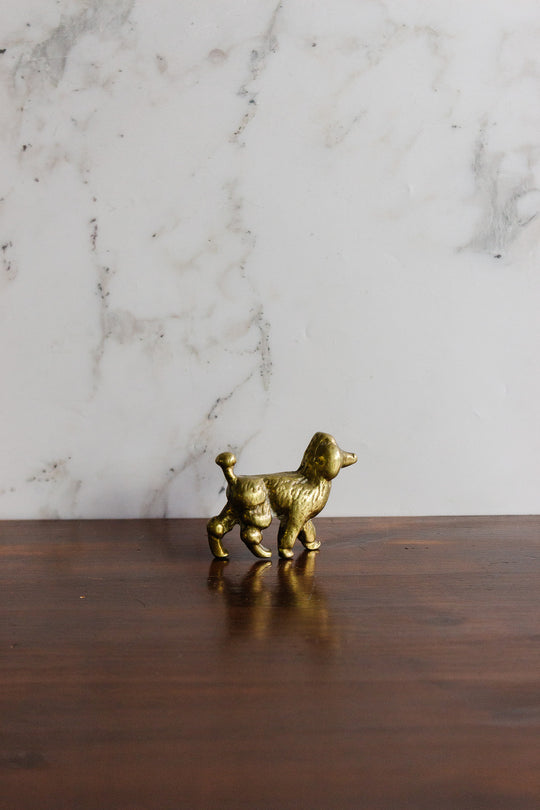 pair of vintage french brass dog figurines