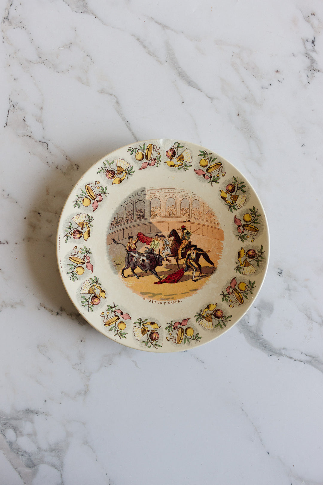 antique french sarreguemines "espagne" talking plate