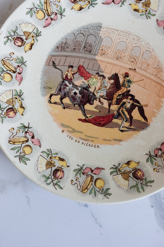 antique french sarreguemines "espagne" talking plate