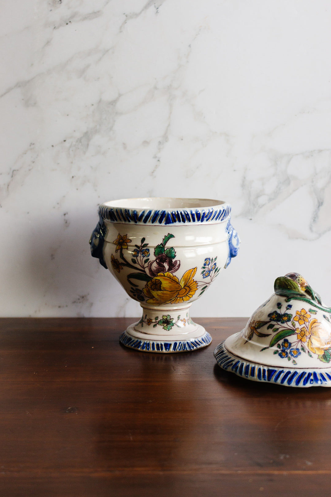 antique french hand painted and signed soupière