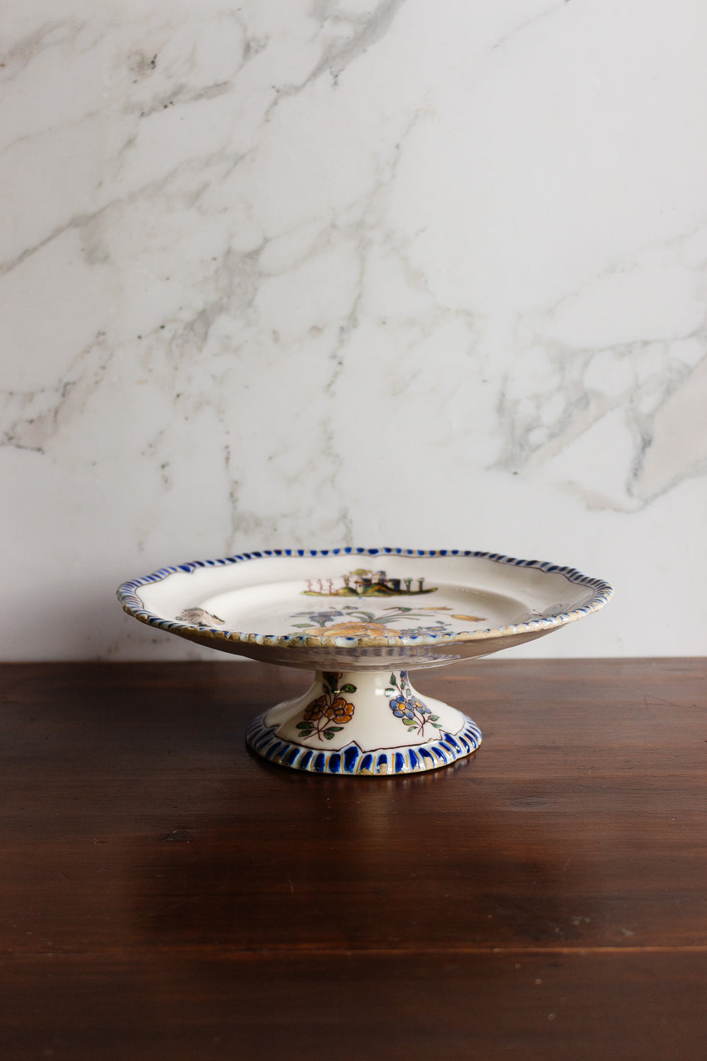 antique french hand painted and signed compotier i