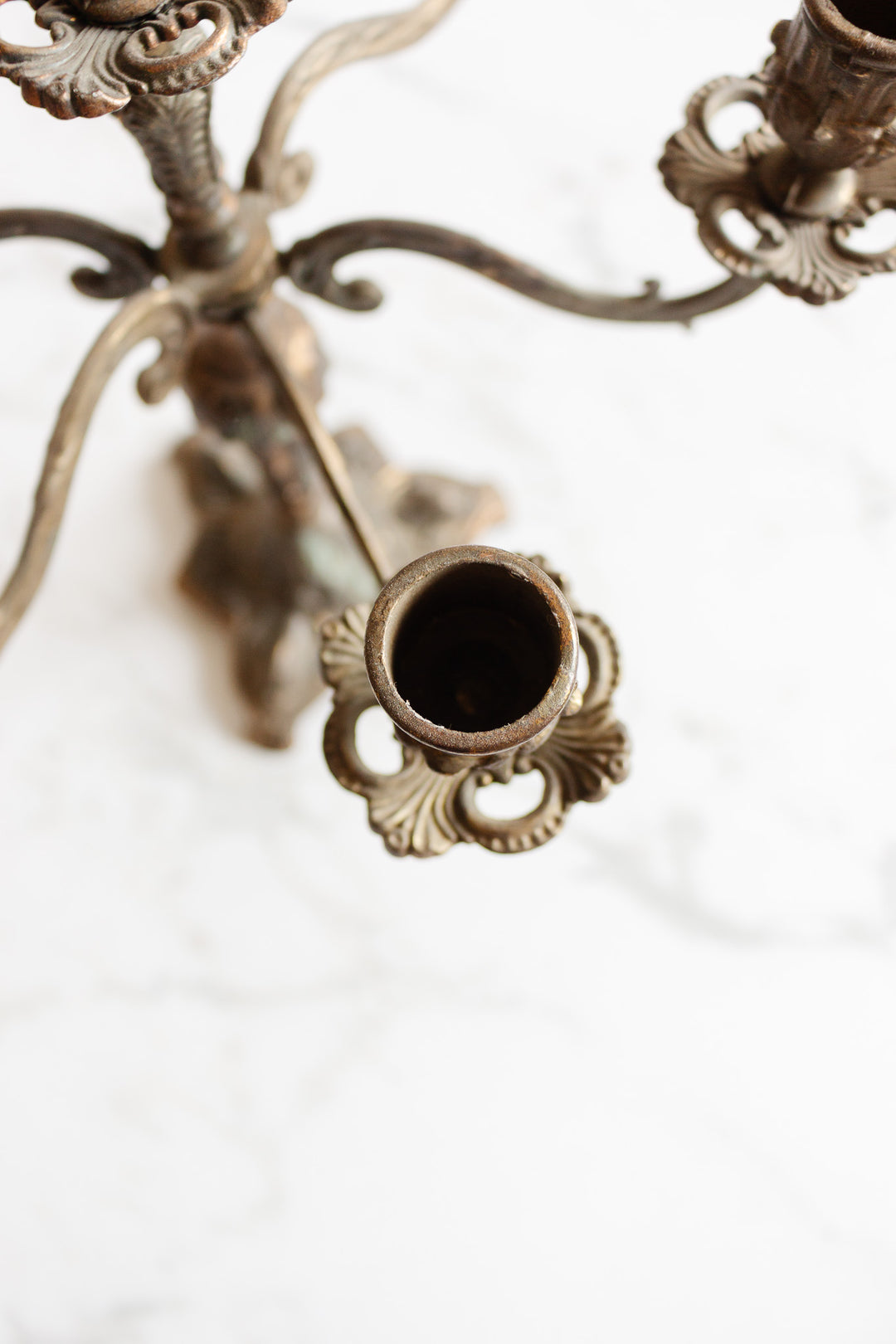 vintage french ornate brass 7 arm candleabra