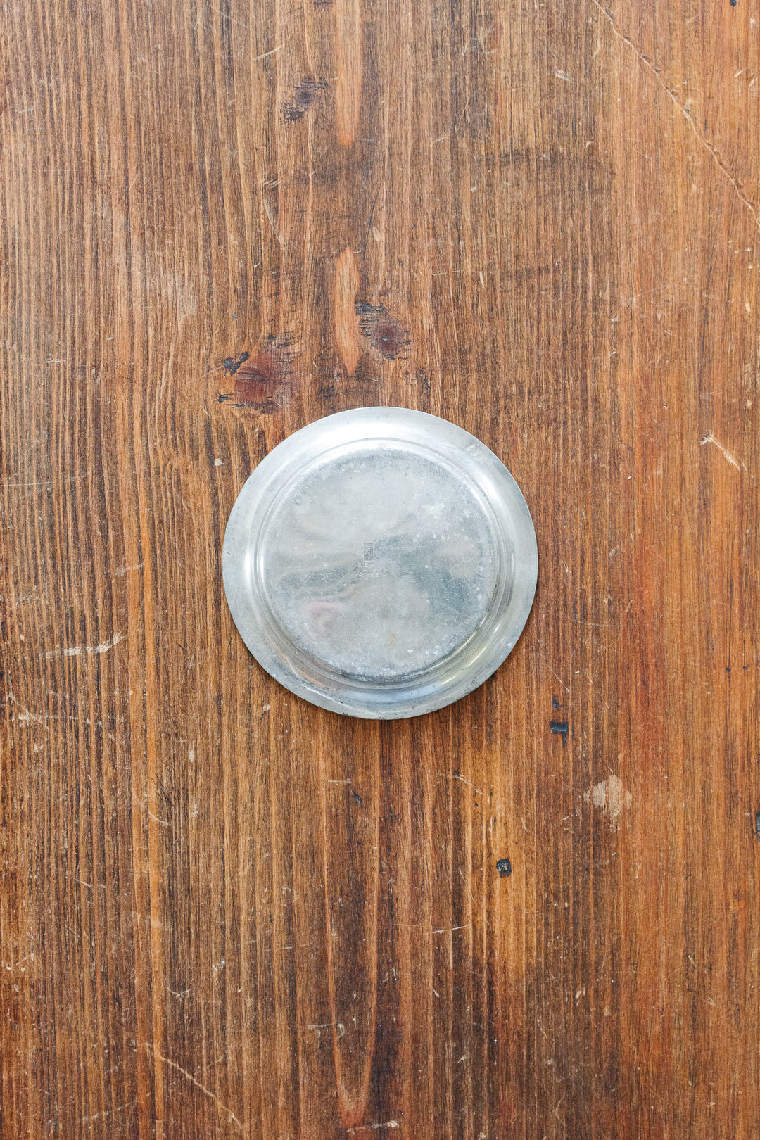 antique french "l'étain à la rose" bottle coaster