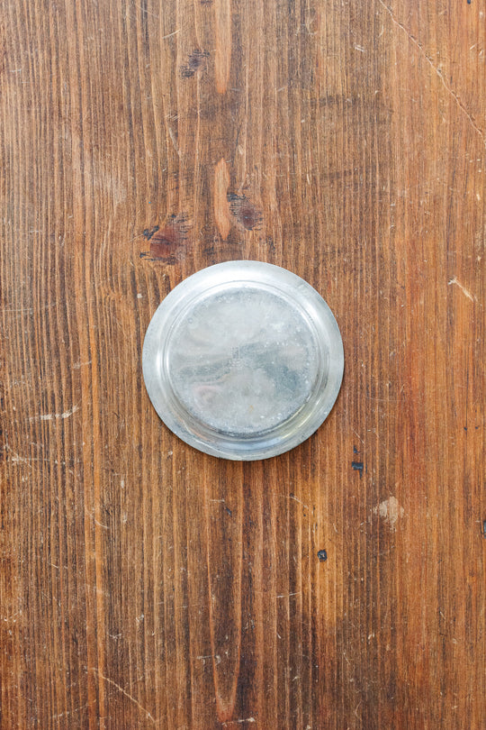 antique french "l'étain à la rose" bottle coaster