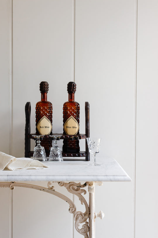 midcentury spanish brutalist decanter set