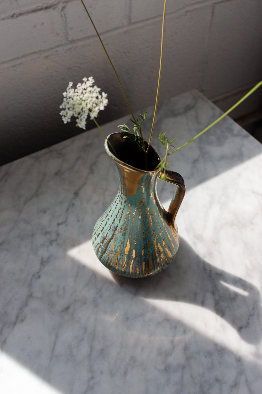midcentury west german pottery pitcher