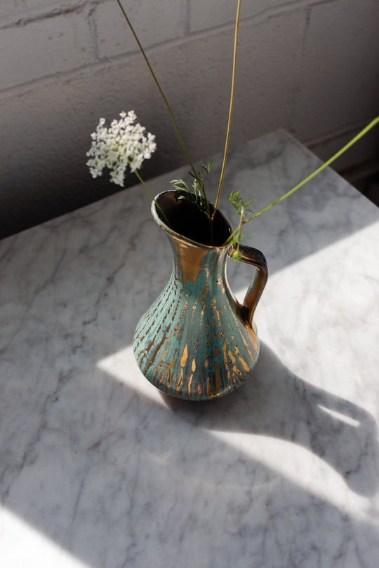 midcentury west german pottery pitcher