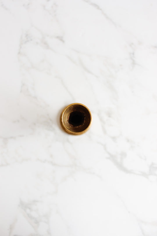 pair of vintage french brass bud vases