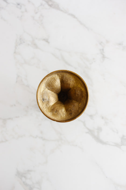 pair of vintage french brass bud vases