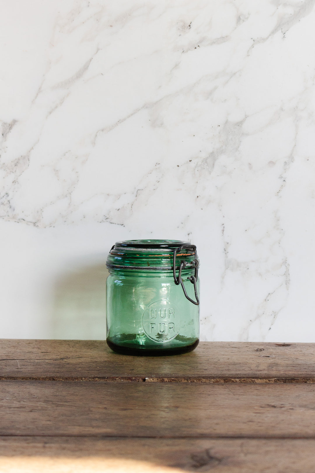 quintessentially french vintage green canning jar