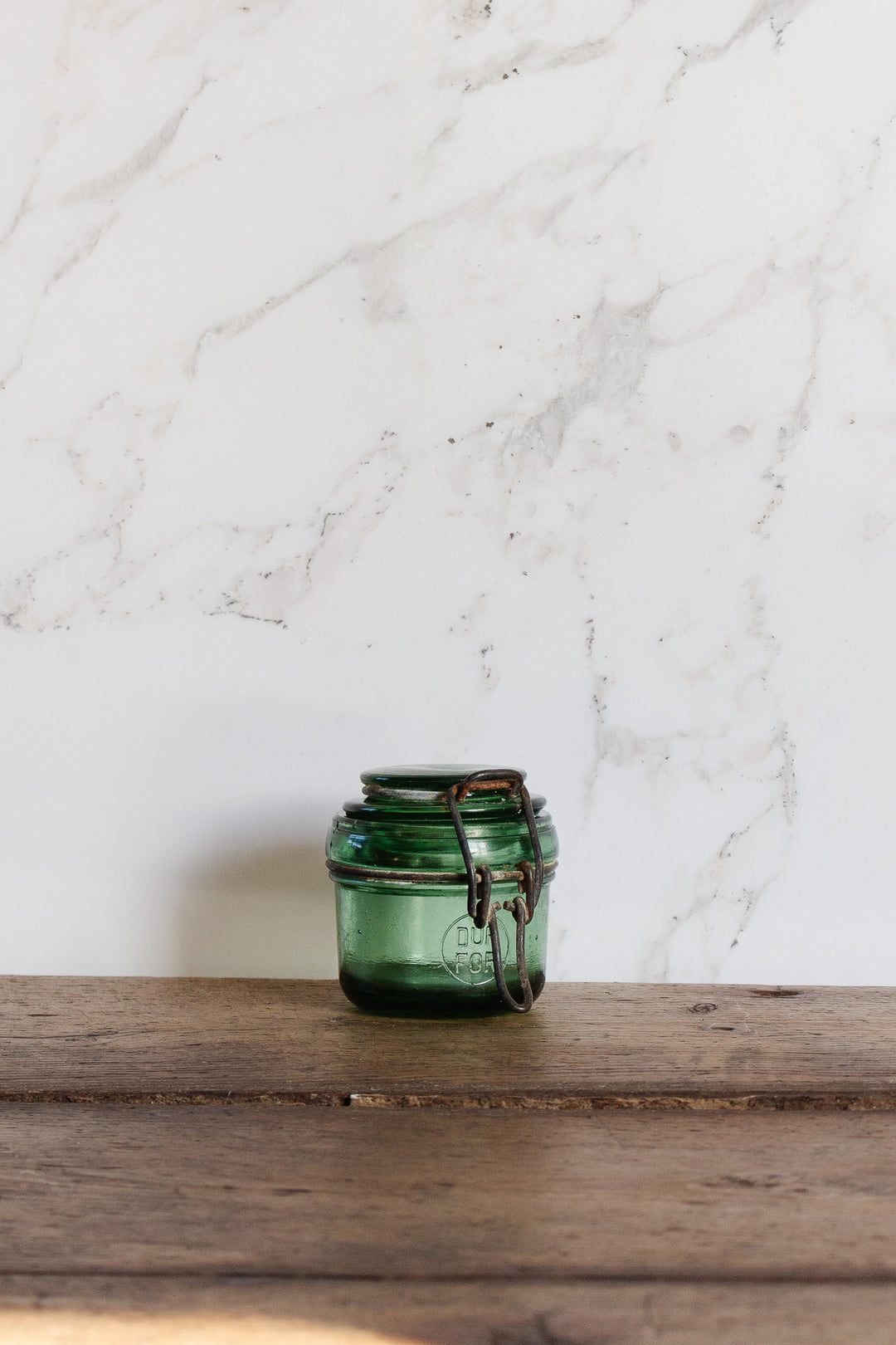 quintessentially french vintage green canning jar