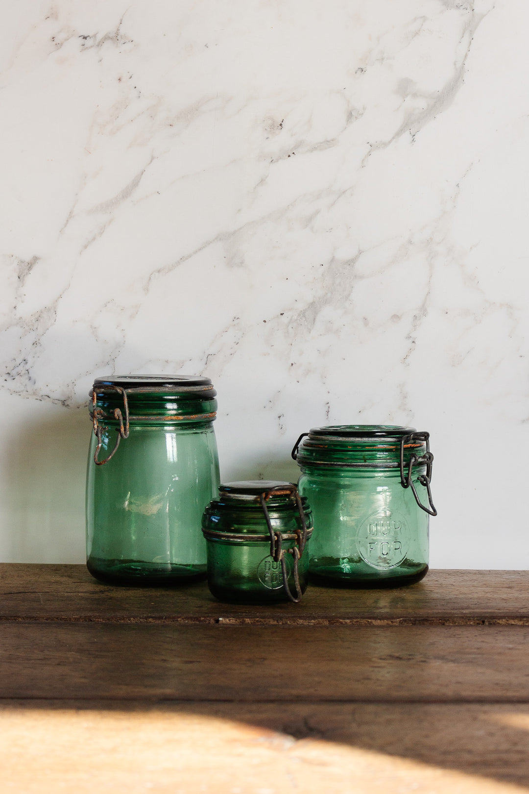 quintessentially french vintage green canning jar