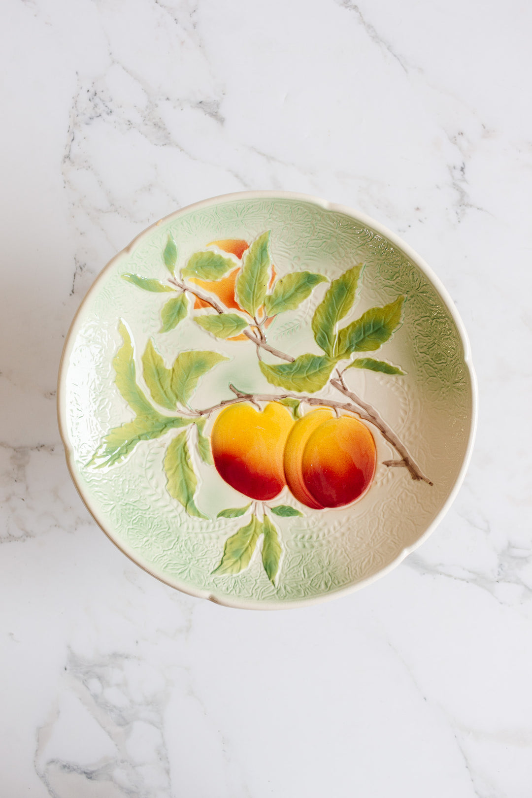 antique french sarreguemines majolica dish set