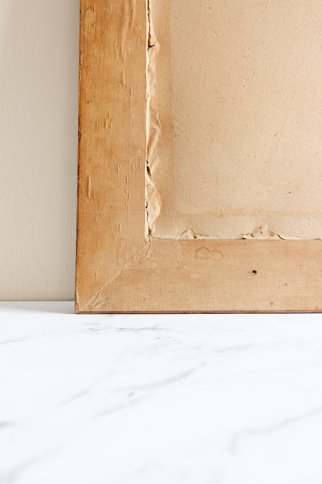 antique French carved oak mirror with Louis XVI style bow cornice