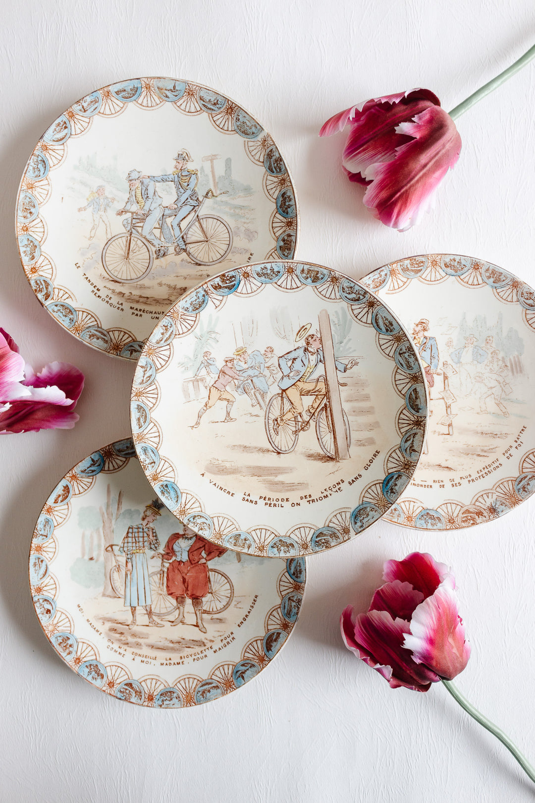 19th century French KG Luneville “cycliste” talking plate