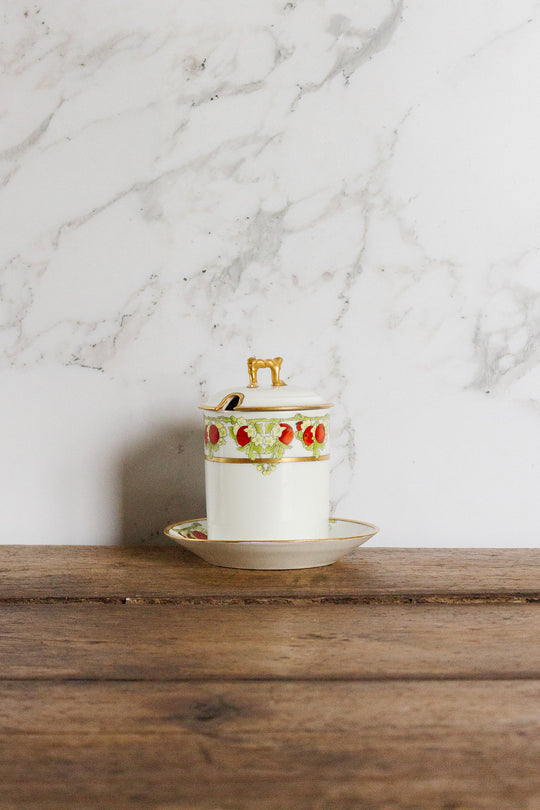 rare antique french handpainted and signed confit pot