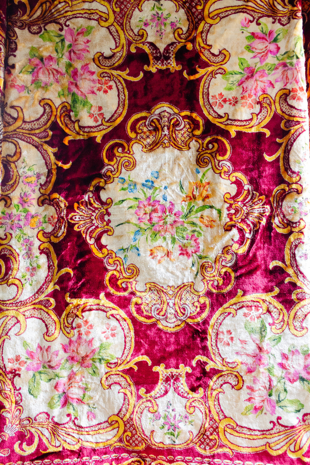 midcentury italian velvet wedding bed spread