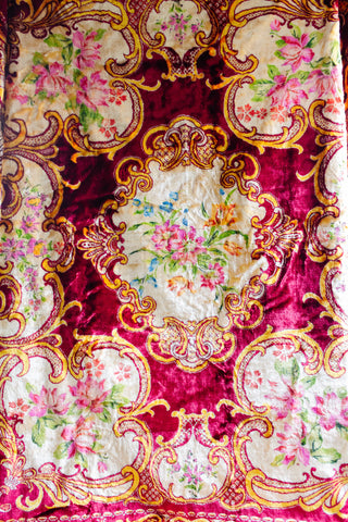 midcentury italian velvet wedding bed spread