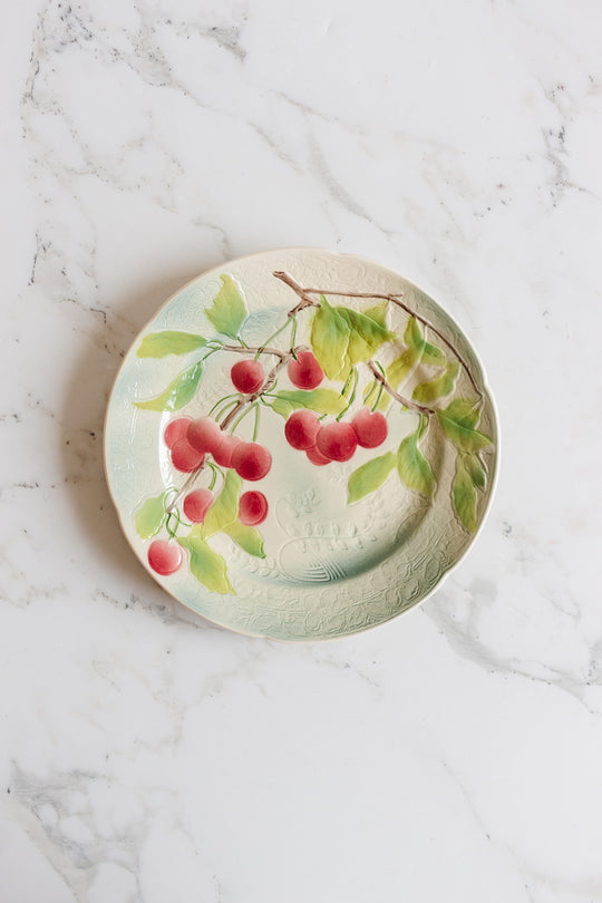 antique french sarreguemines majolica dish set
