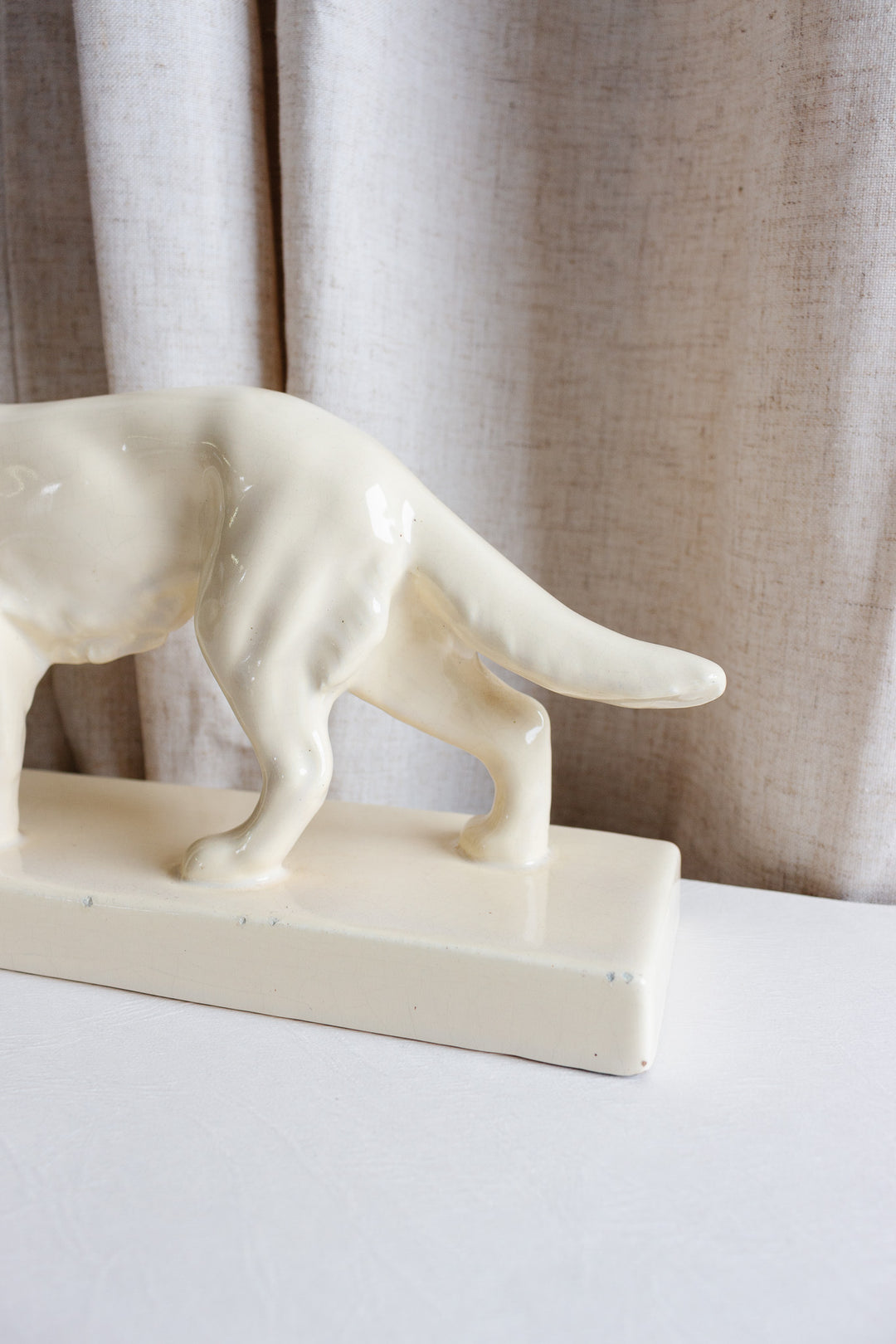 vintage french Odyssey Ivory ceramic retriever