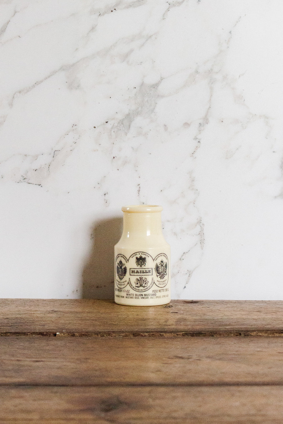 vintage french milk glass mustard jar