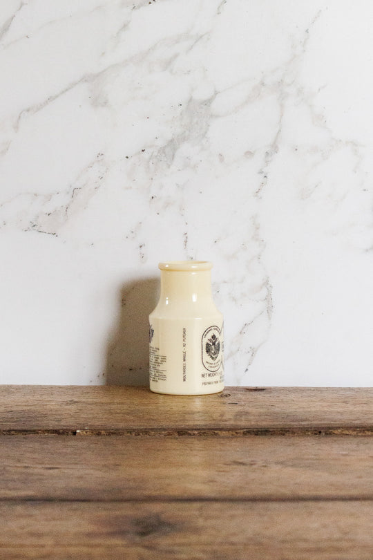 vintage french milk glass mustard jar