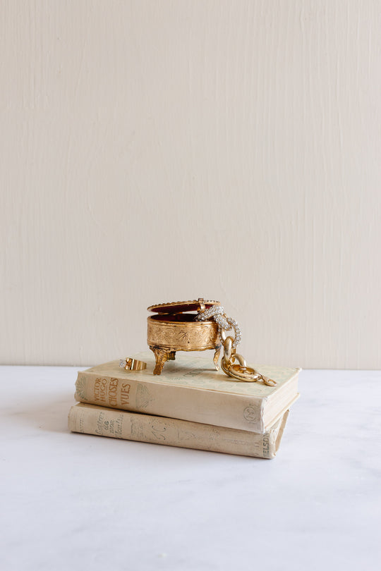 antique french "arc de triomphe" glass and ormulou bijoux casket