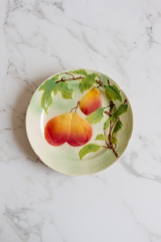 antique french sarreguemines majolica dish set
