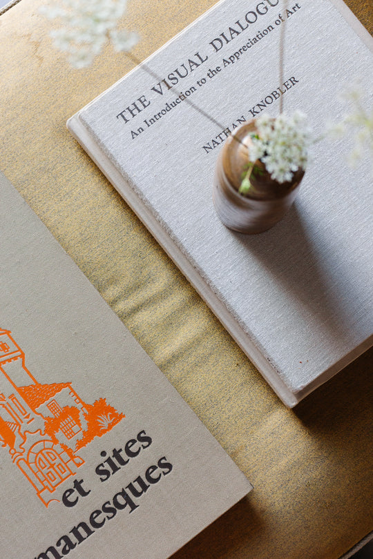 large vintage french wood and fabric ottoman/coffee table