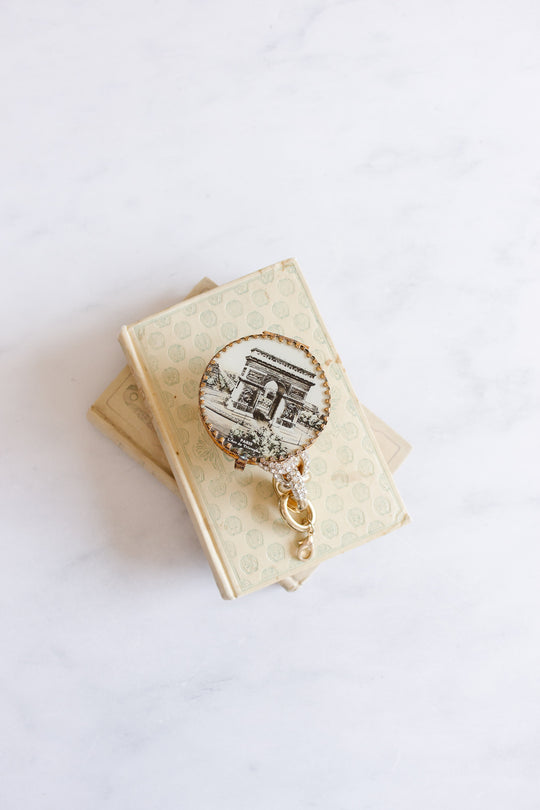 antique french "arc de triomphe" glass and ormulou bijoux casket