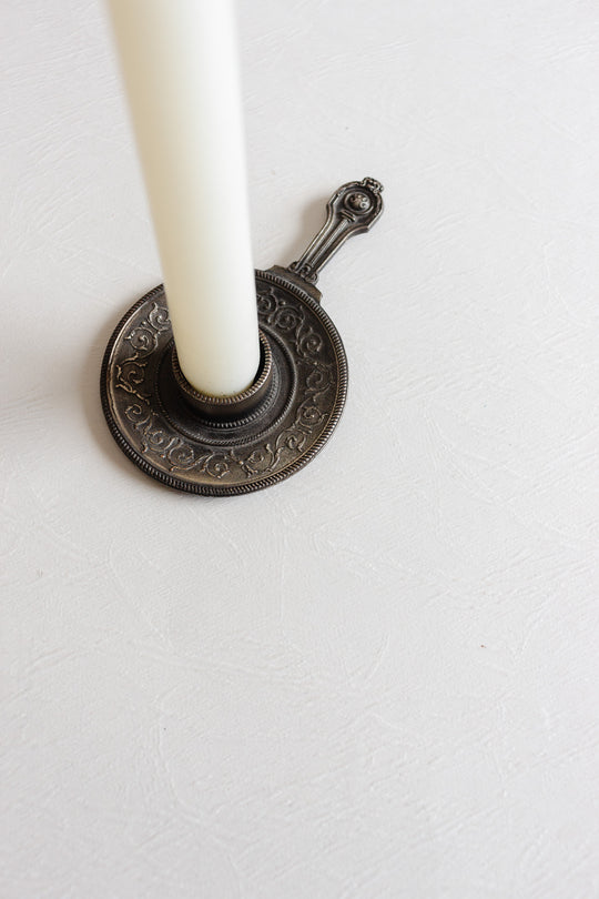 antique french embossed chamberstick