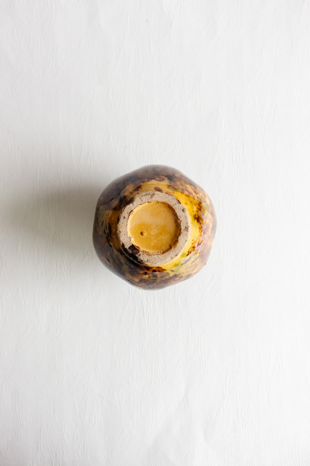 antique french artisan made crimped vase